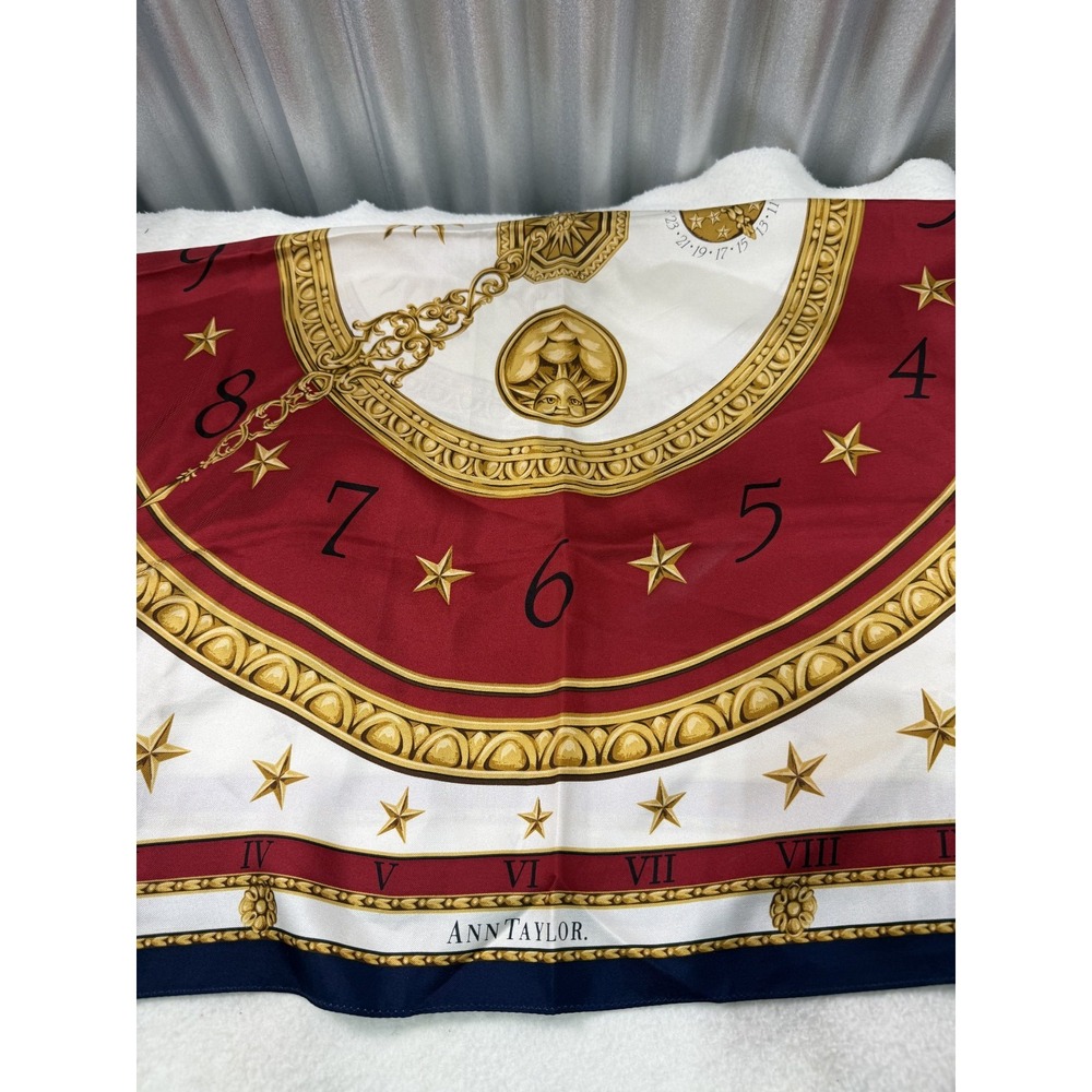 Women's Vintage 100% Silk Zodiac Calendar Scarf Ann Taylor Japan 34"x36"